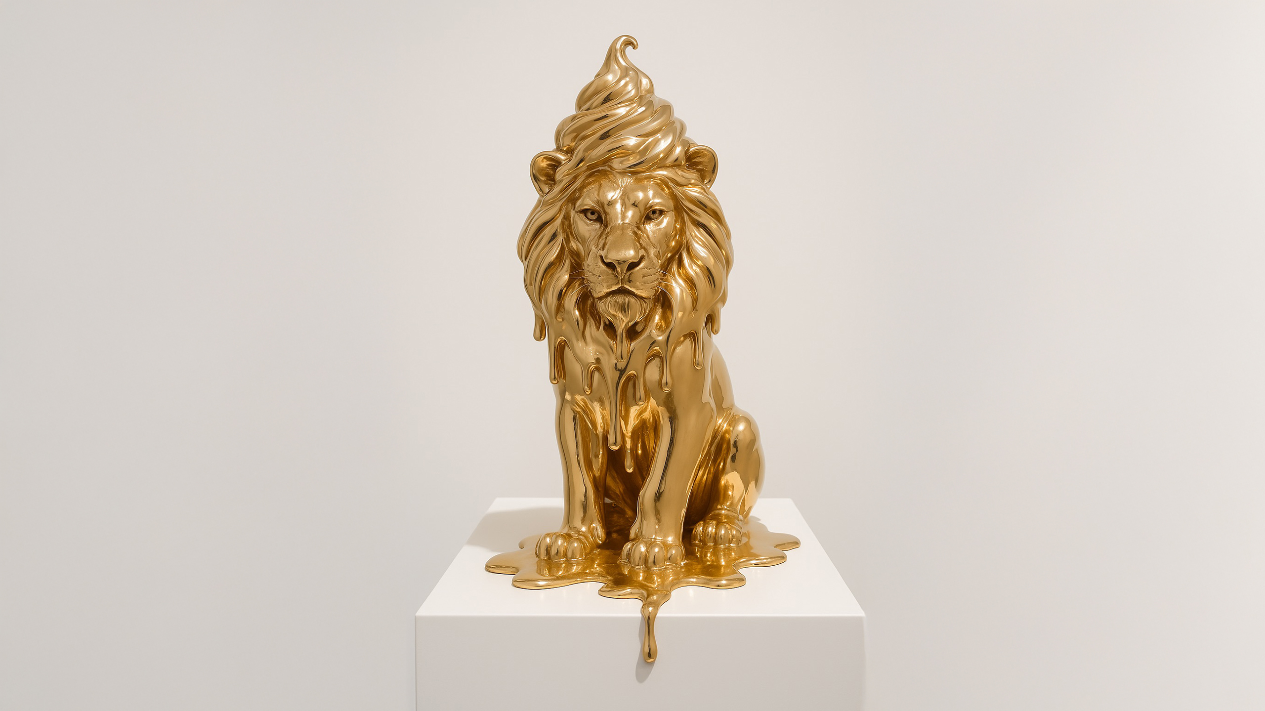 Kunstwerk leeuw brons